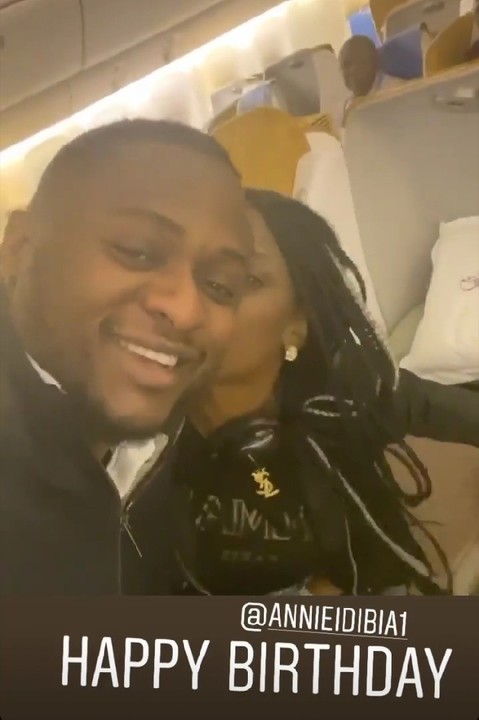 Annie Idibia Gives Ubi Franklin A Peck While On The Plane (3)