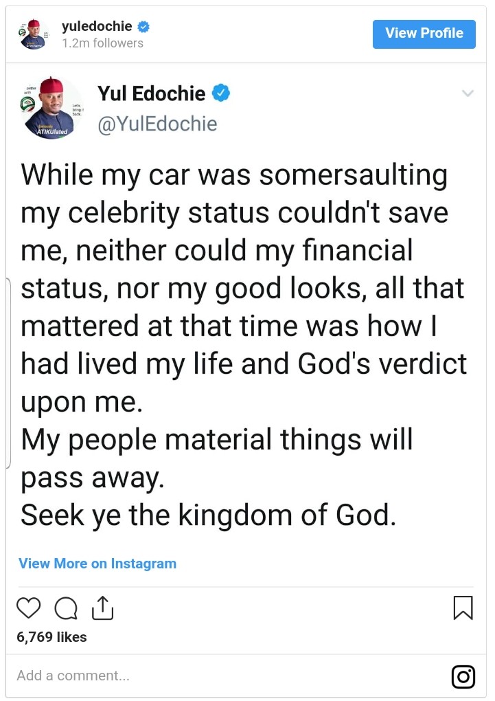 Yul Edochie Celebrity Status Could Not Save Him When Car Was Somersaulting (2)