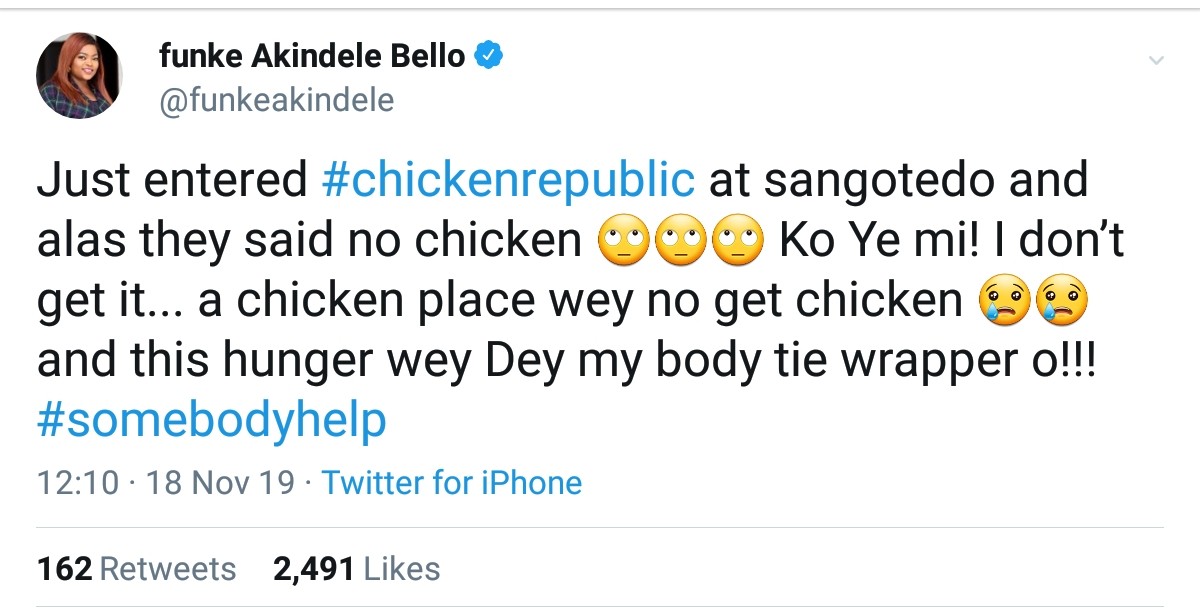 Funke Akindele Bello Shares Her Ordeal At Chicken Republic (2)