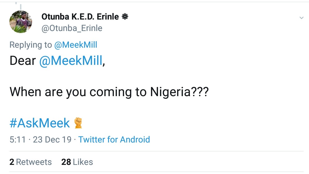 Meek Mill Coming To Nigeria In 2020 (2)