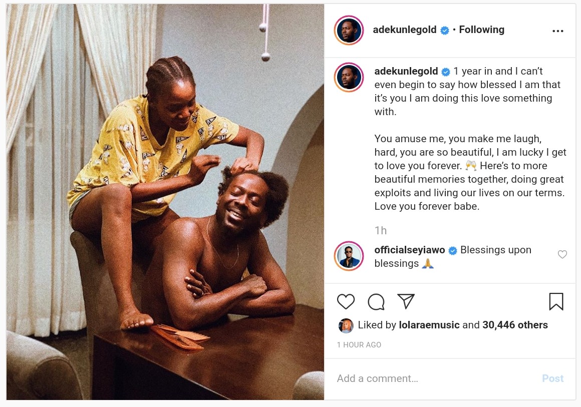 Adekunle Gold And Simi 1 Year Wedding Anniversary (2)