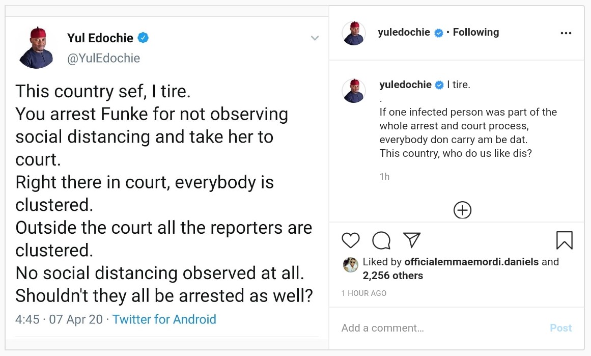 Yul Edochie Reacts After Funke Akindele Arrested For Hosting Party (2)