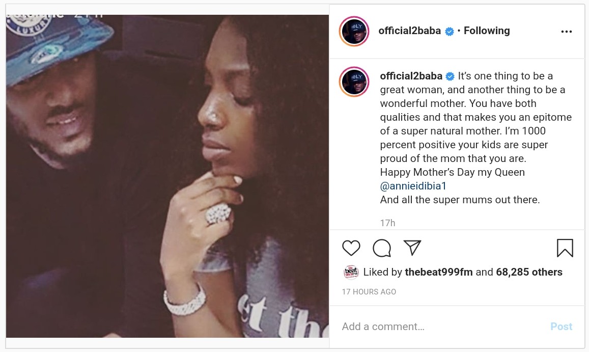 2Baba Praises Great Woman Wonderful Mother Wife Annie Idibia (2)