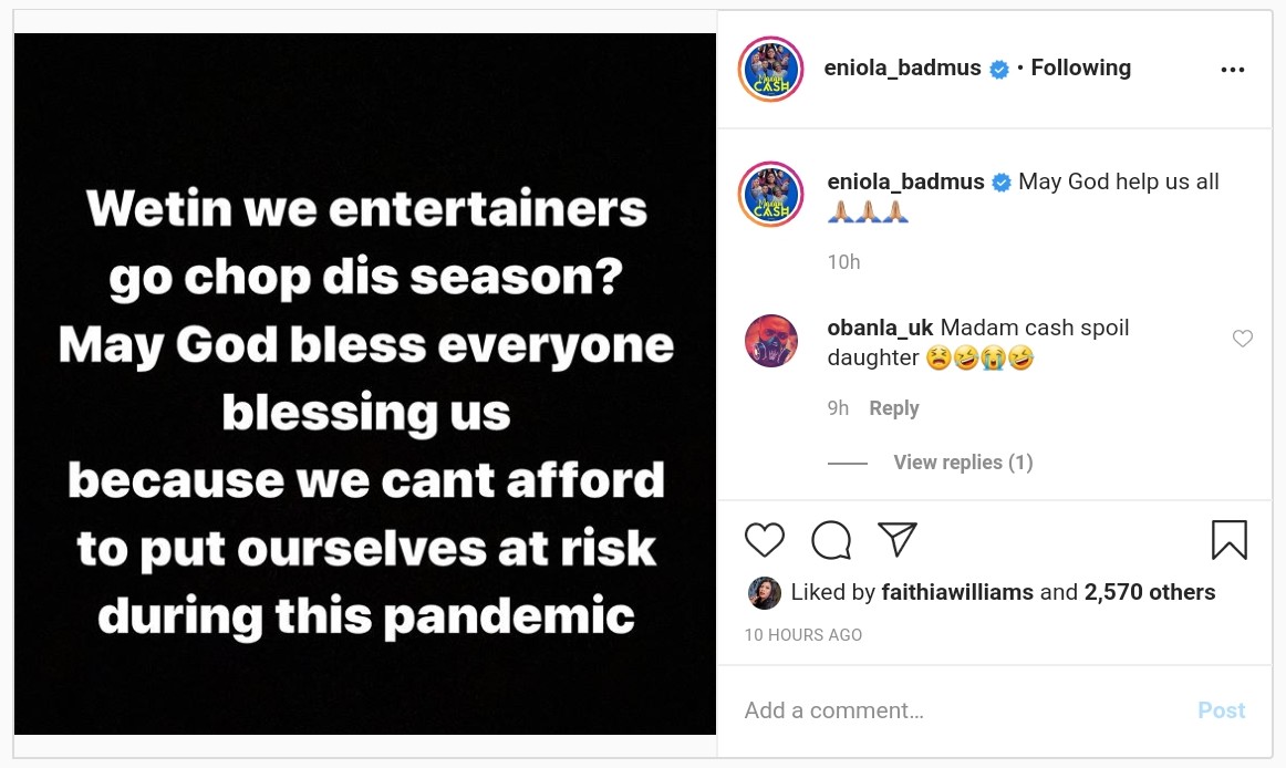 Wetin We Entertainers Go Chop This Season Eniola Badmus (2)