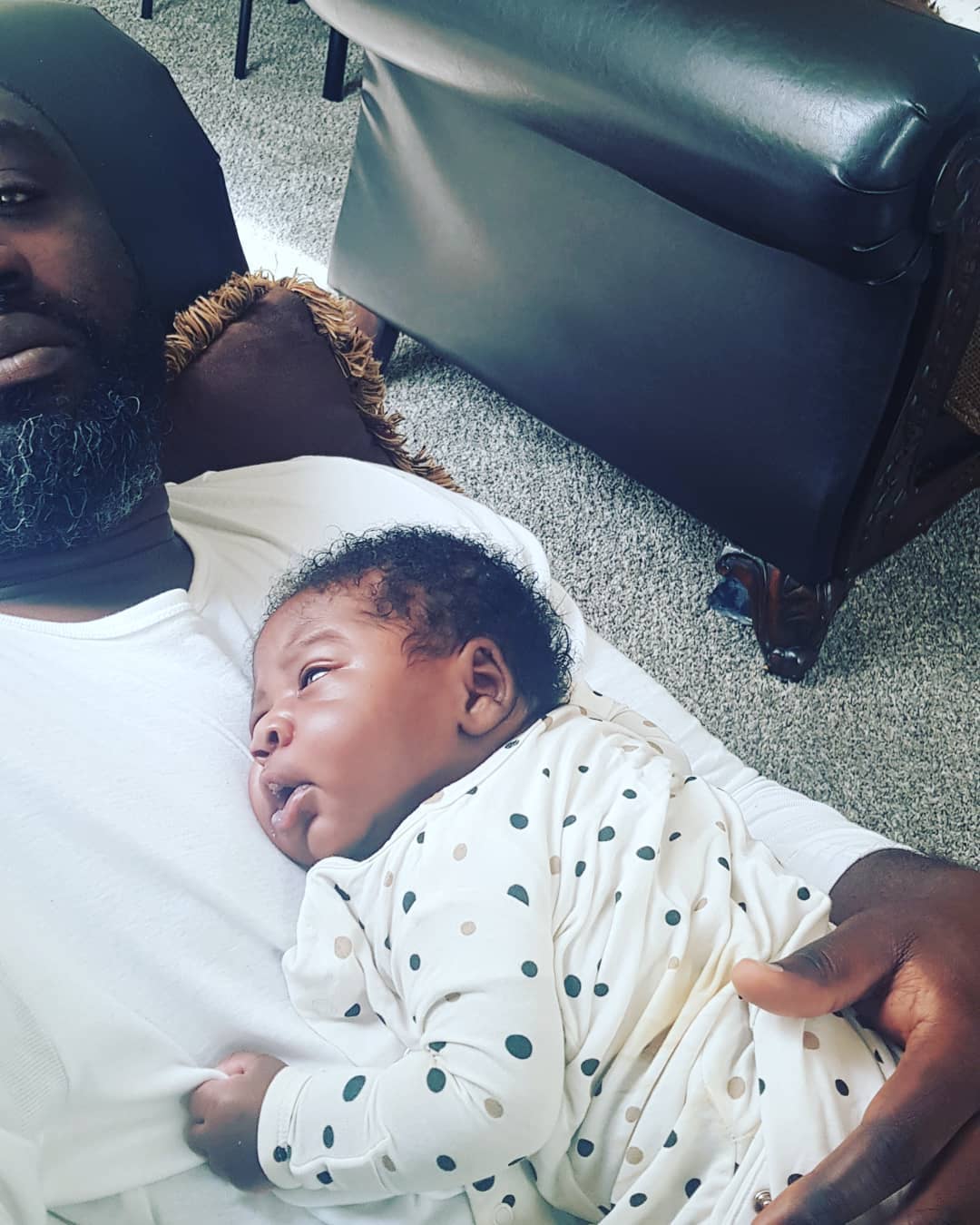 Mercy Johnson’s Husband Cradles Daughter Divine-Mercy On Big Chest (2)