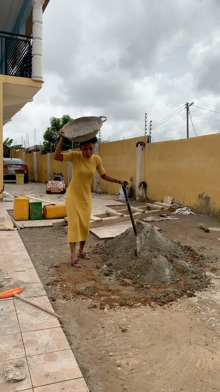 Akuapem Poloo Mixing Cement Side Hustle