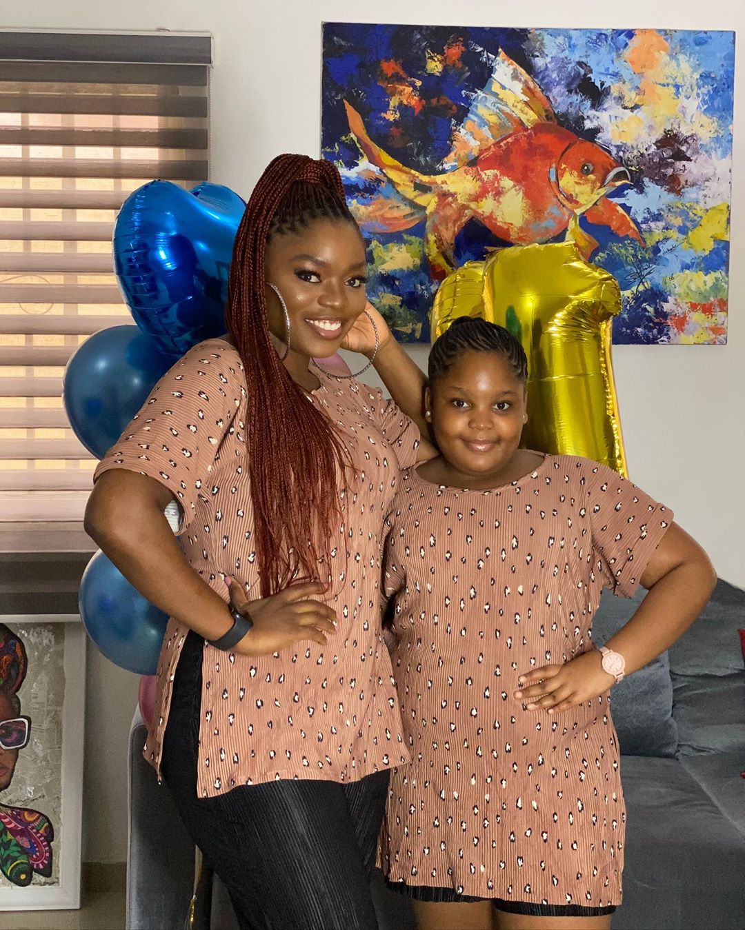 Bisola Aiyeola Daughter 11th Birthday Matching Outfit (2)