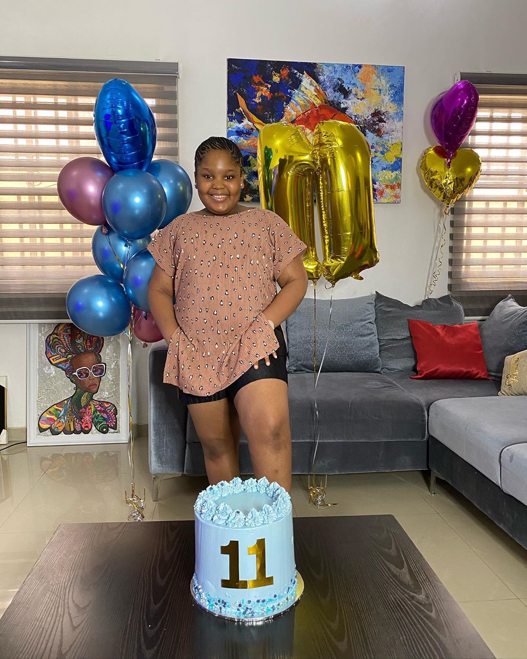 Bisola Aiyeola Daughter 11th Birthday Matching Outfit (3)