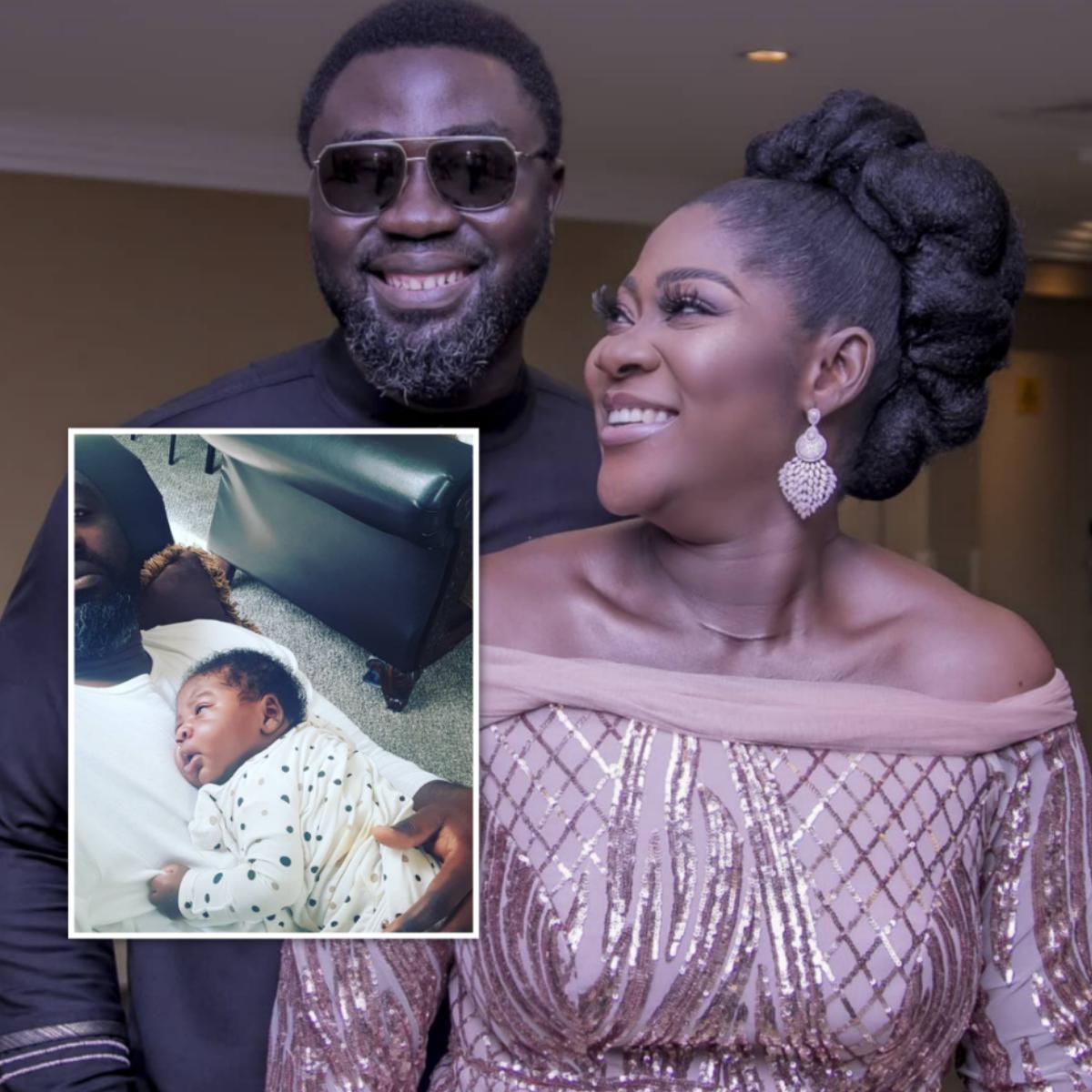 Mercy Johnson’s Husband Cradles Daughter Divine-Mercy On Big Chest