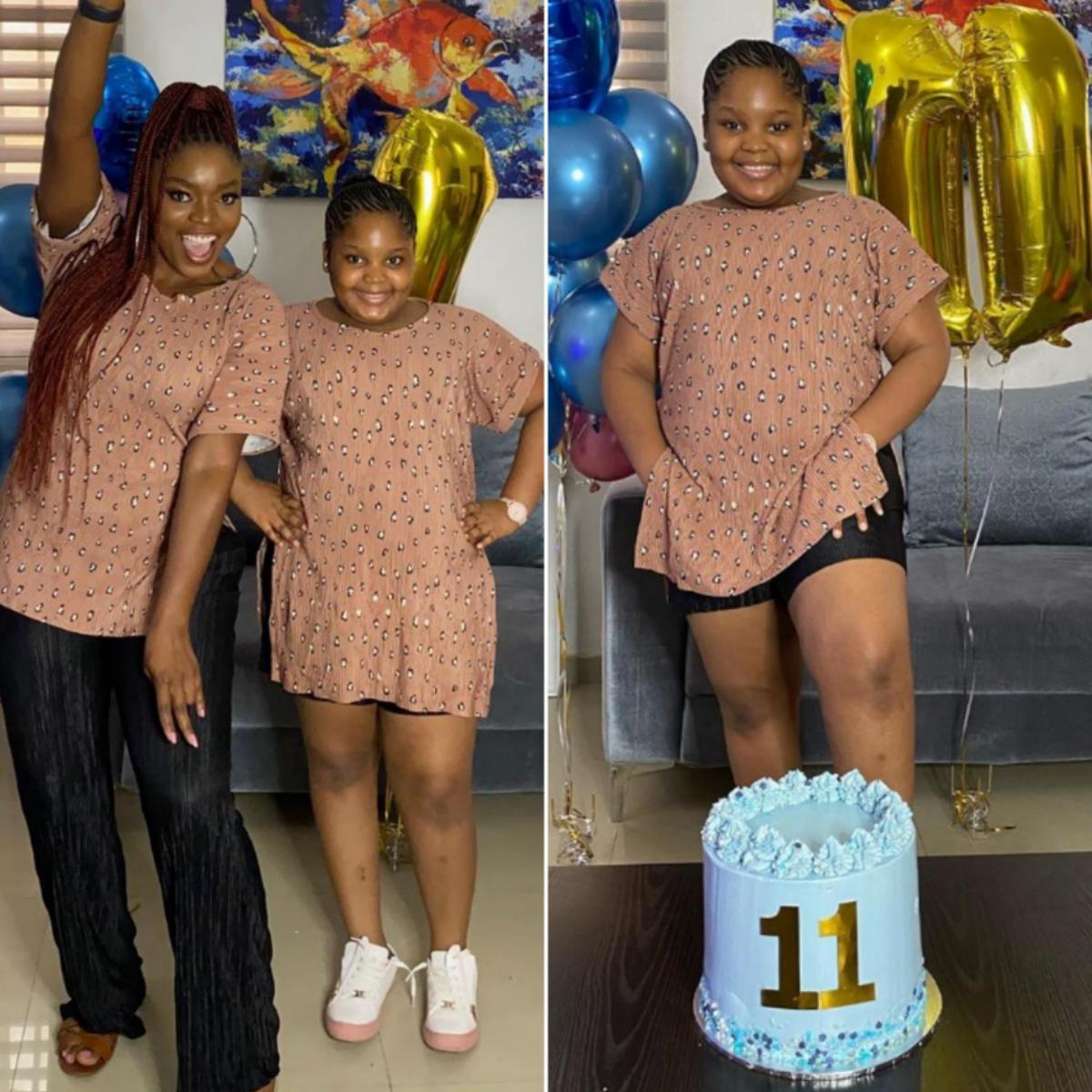 Bisola Aiyeola Daughter 11th Birthday Matching Outfit