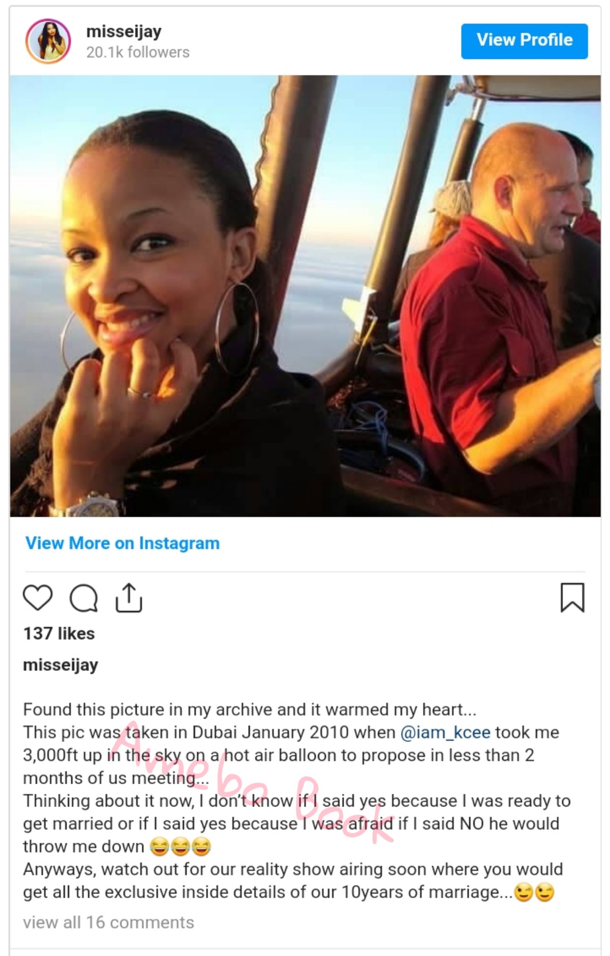 Kcee Propsed To Wife 3000ft Up Sky Hot Air Balloon Dubai (2)