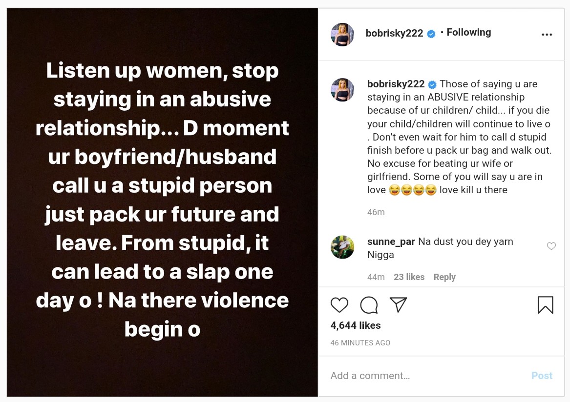 Leave Your Abusive Relationship If Your Boyfriend Slaps You Bobrisky (2)