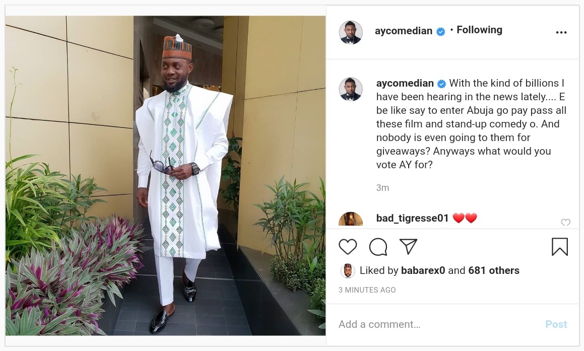 Comedian AY Abandon Film And Stand-Up For Abuja Politics (2)