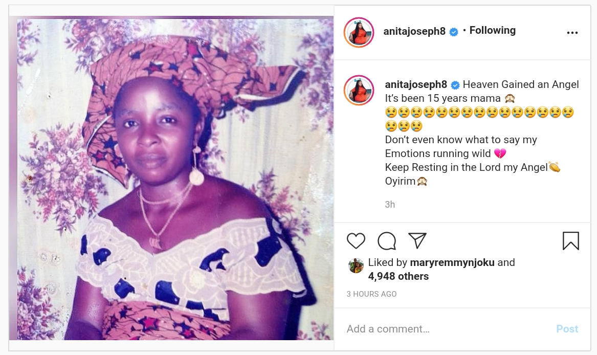 Anita Joseph Mourns Mother 15 Years After (2) Amebo Book