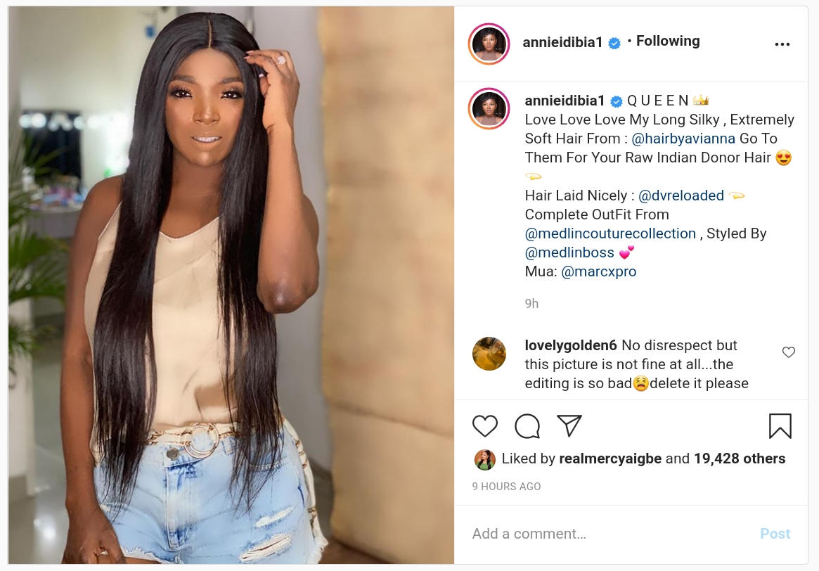 Annie Idibia Stop Wearing Fake Hair Be Real Troll (2) Amebo Book