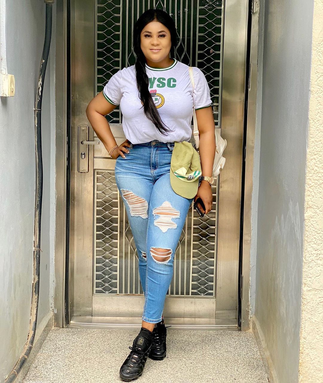 Uju Okoli NYSC Top Ripped Jeans (3) Amebo Book