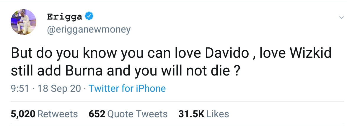 You Will Not Die Love Davido Wizkid Burna Boy Erigga (2) Amebo Book