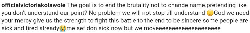 End Brutality Not Change Name Victoria Kolawole (2)