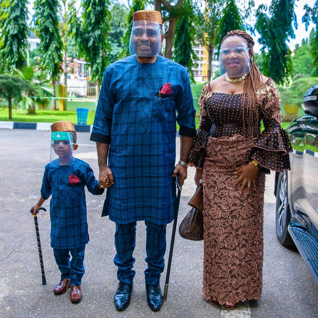 Kenneth Okonkwo Son Kenechukwu Matching Outfits (2)