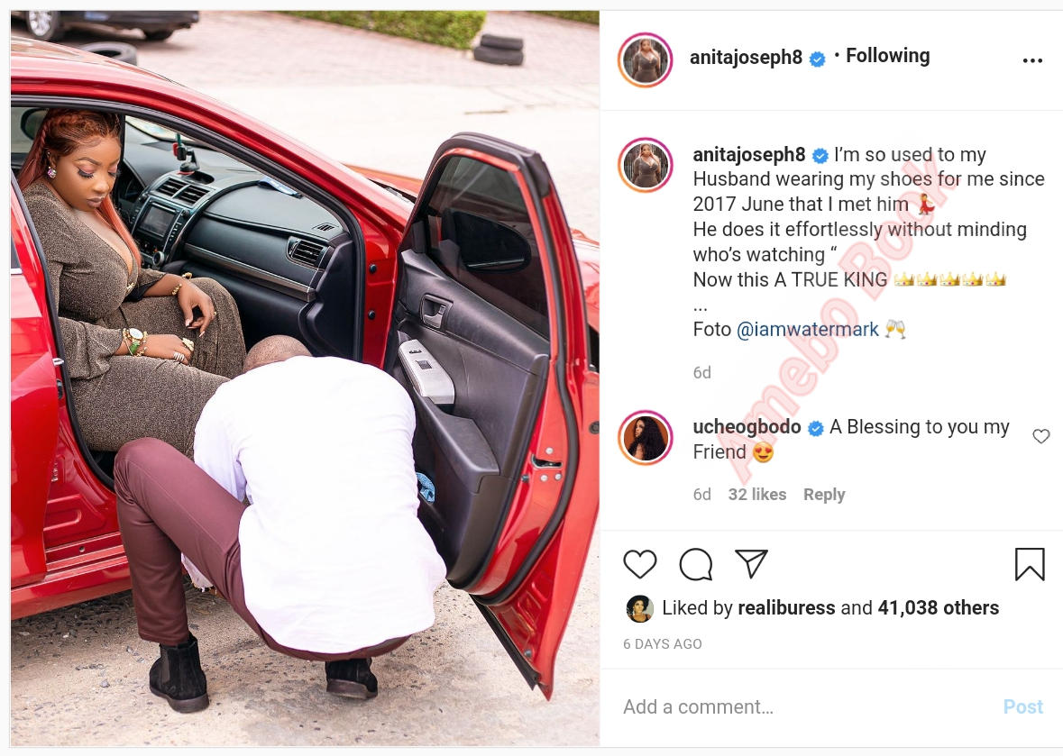 Anita Joseph Husband Helps Her Put On Her Shoes (2)