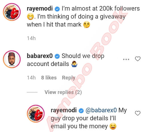 Ray Emodi 200K Instagram Followers Giveaway