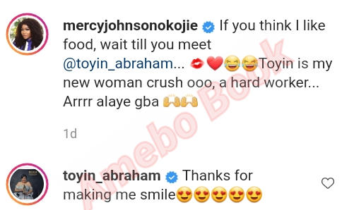 Mercy Johnson And Toyin Abraham Eating Meat (2)