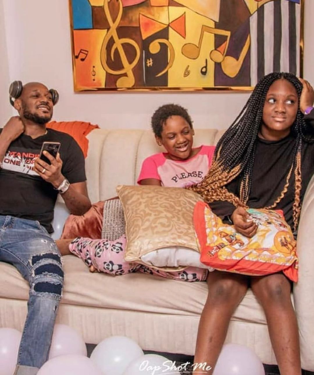 Tuface With His Daughters