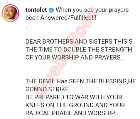 Double Strength Of Your Prayers And Worship Tonto Dikeh (2)