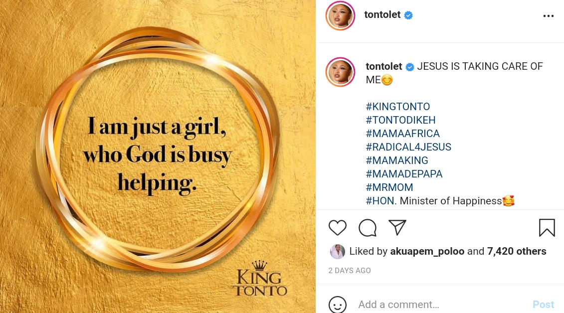 Tonto Dikeh Girl Who God Is Busy Helping (2) Amebo Book