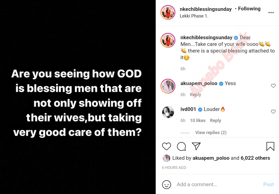 God Blessing Men Showing Off Their Wives Nkechi Blessing (2)