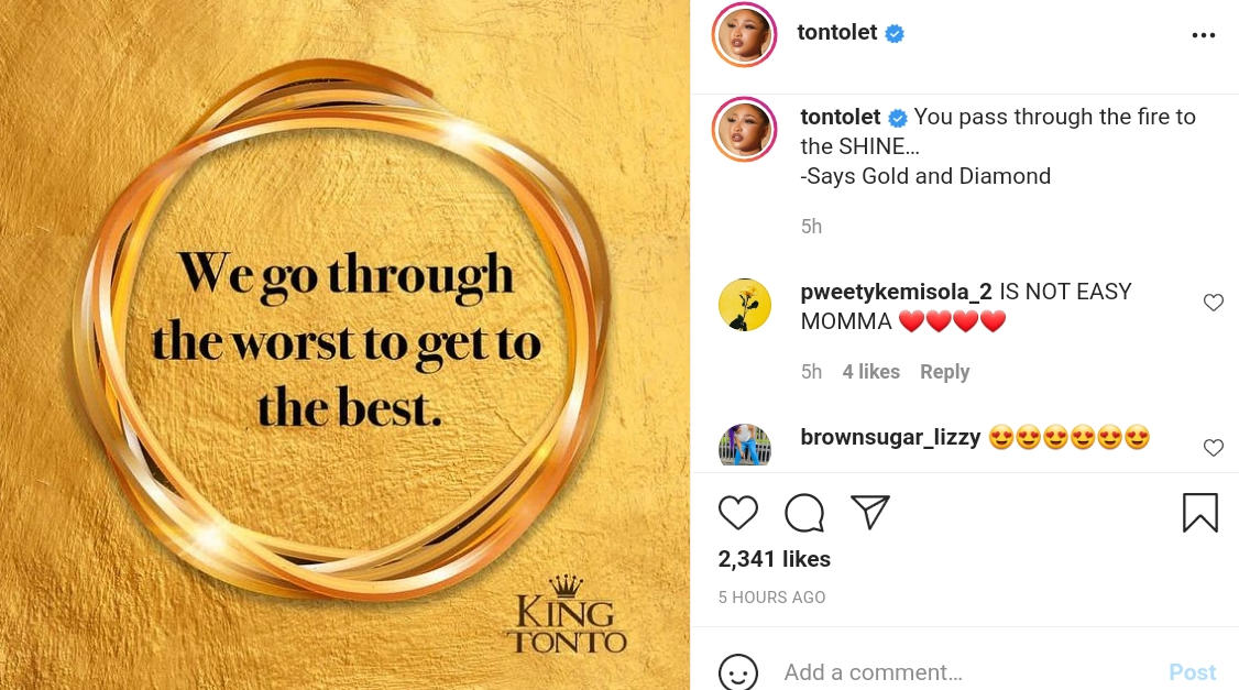 Worst To Get To The Best Tonto Dikeh (2) Amebo Book