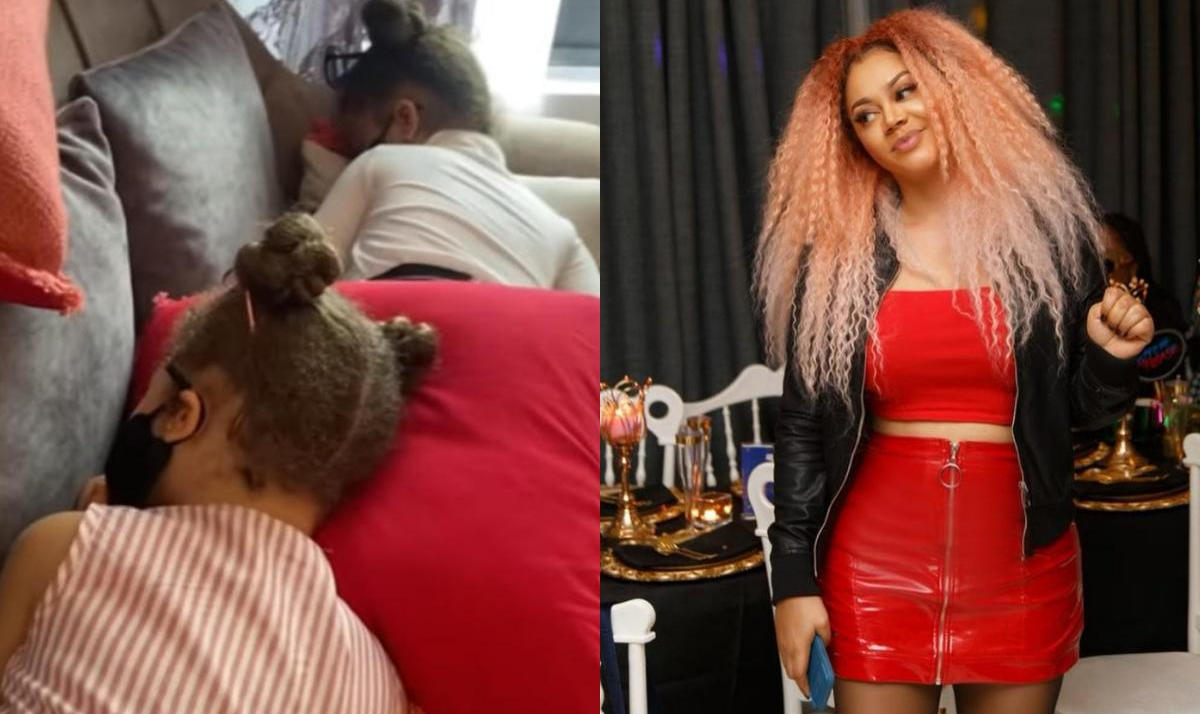 Nadia Buari Kids Slept Off After Visiting Her On Set