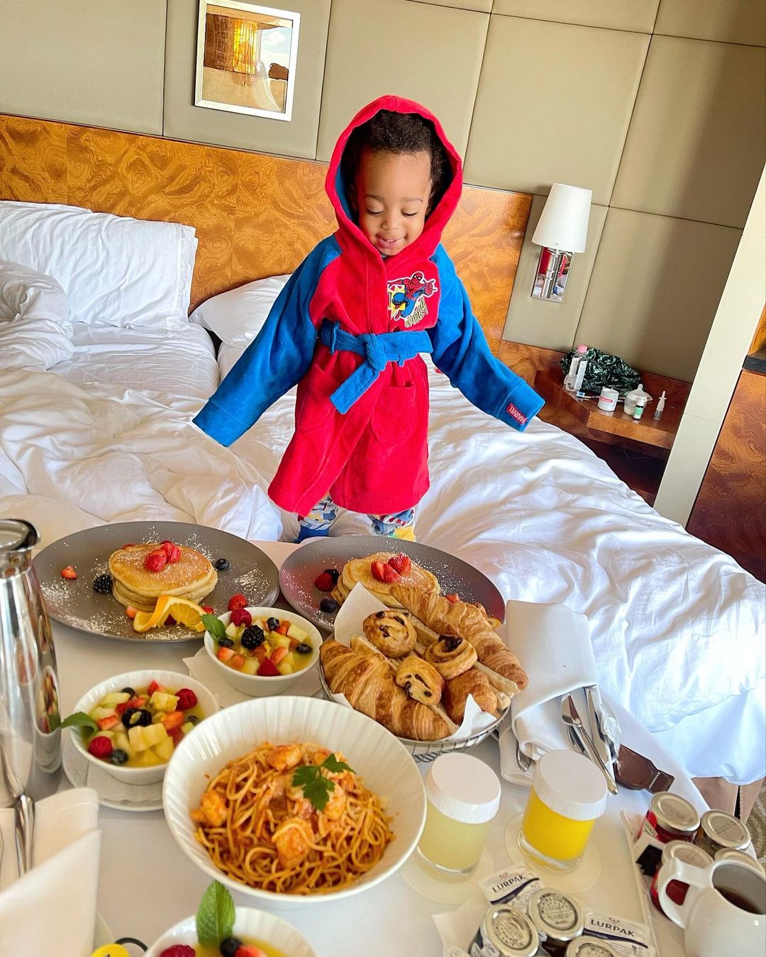 Regina Daniels Son Munir Breakfast (3) Amebo Book