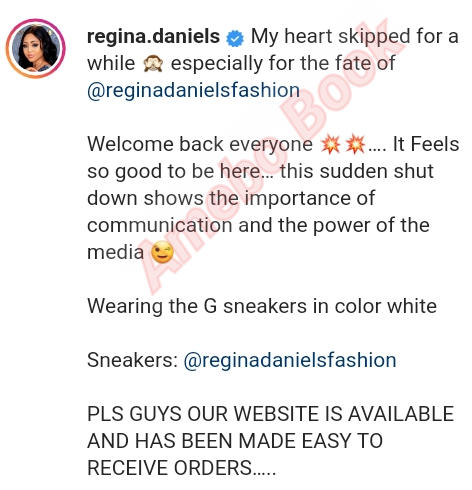 Facebook Instagram WhatsApp Global Shutdown Regina Daniels (2)