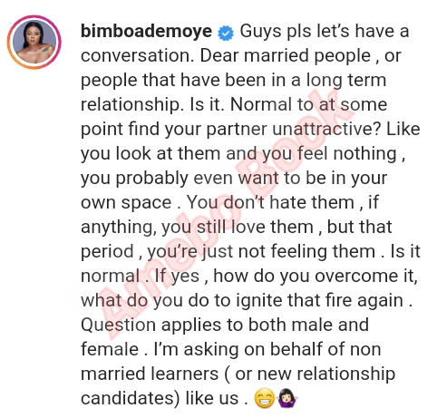 Is It Normal To Find Your Partner Unattractive Bimbo Ademoye (2)