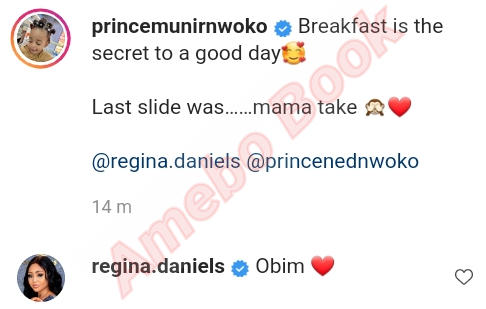 Regina Daniels Son Munir Breakfast (2) Amebo Book