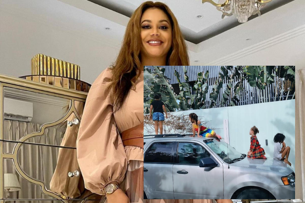 Nadia Buari 's Daughters Trying To Peek Across The Fence