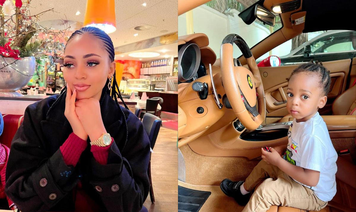 Regina Daniels Son Munir Took Dad's Ferrari For A Ride - Amebo Book