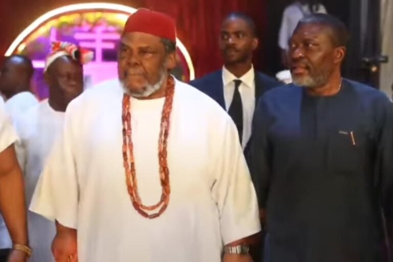 How Pete Edochie And Kanayo Greeted Ooni of Ife